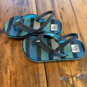 Boys Reef Striped Flip Flops